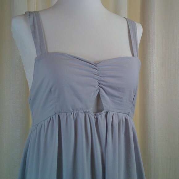 Zara Light Blue Empire Maxi Dress - Tiered Skirt, Size M - Picture 1 of 8